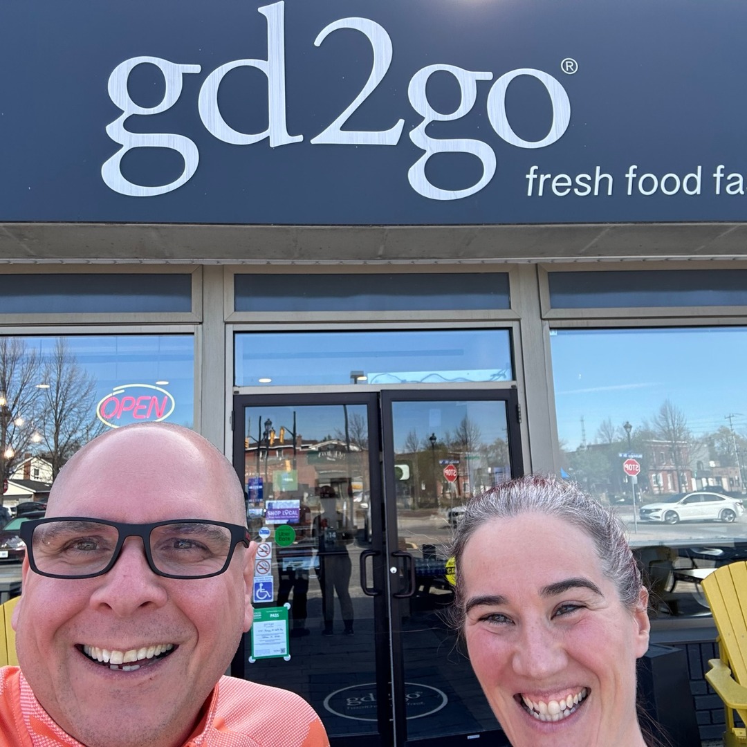 Paul Meyers and Julie Rioux at a 52 Coffees meeting