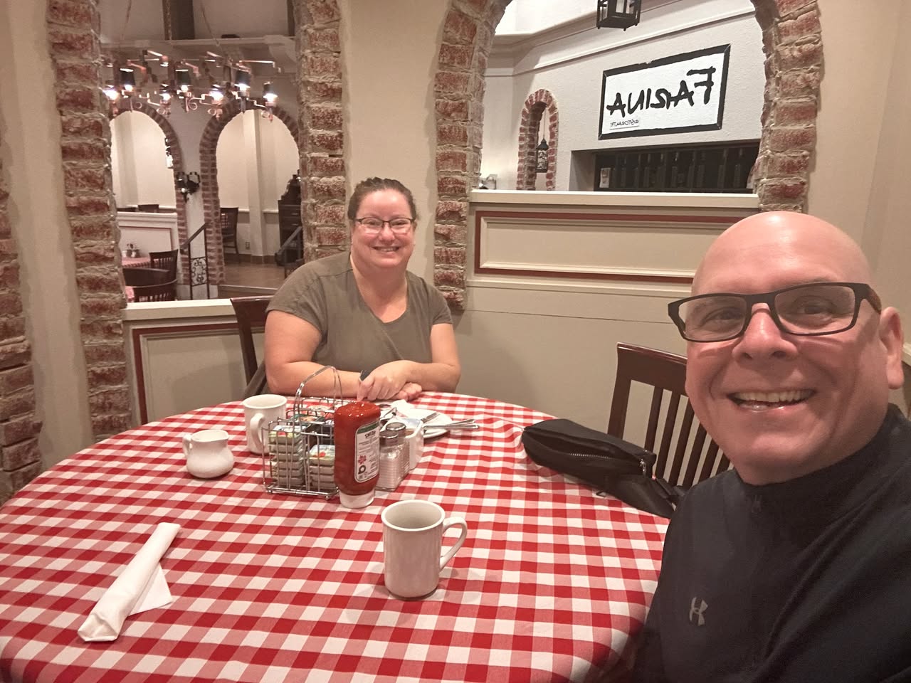 Paul Meyers and Cindy Rivest-Vainio at a 52 Coffees meeting