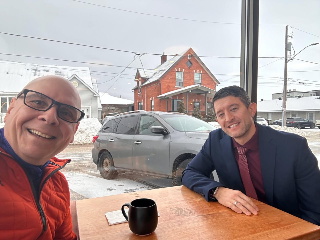Paul Meyers and Mitch Glass at a 52 Coffees meeting