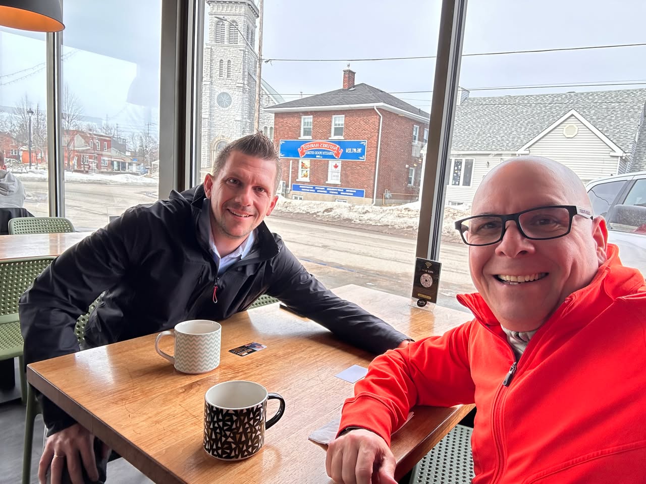 Paul Meyers and Ian Sagle at a 52 Coffees meeting