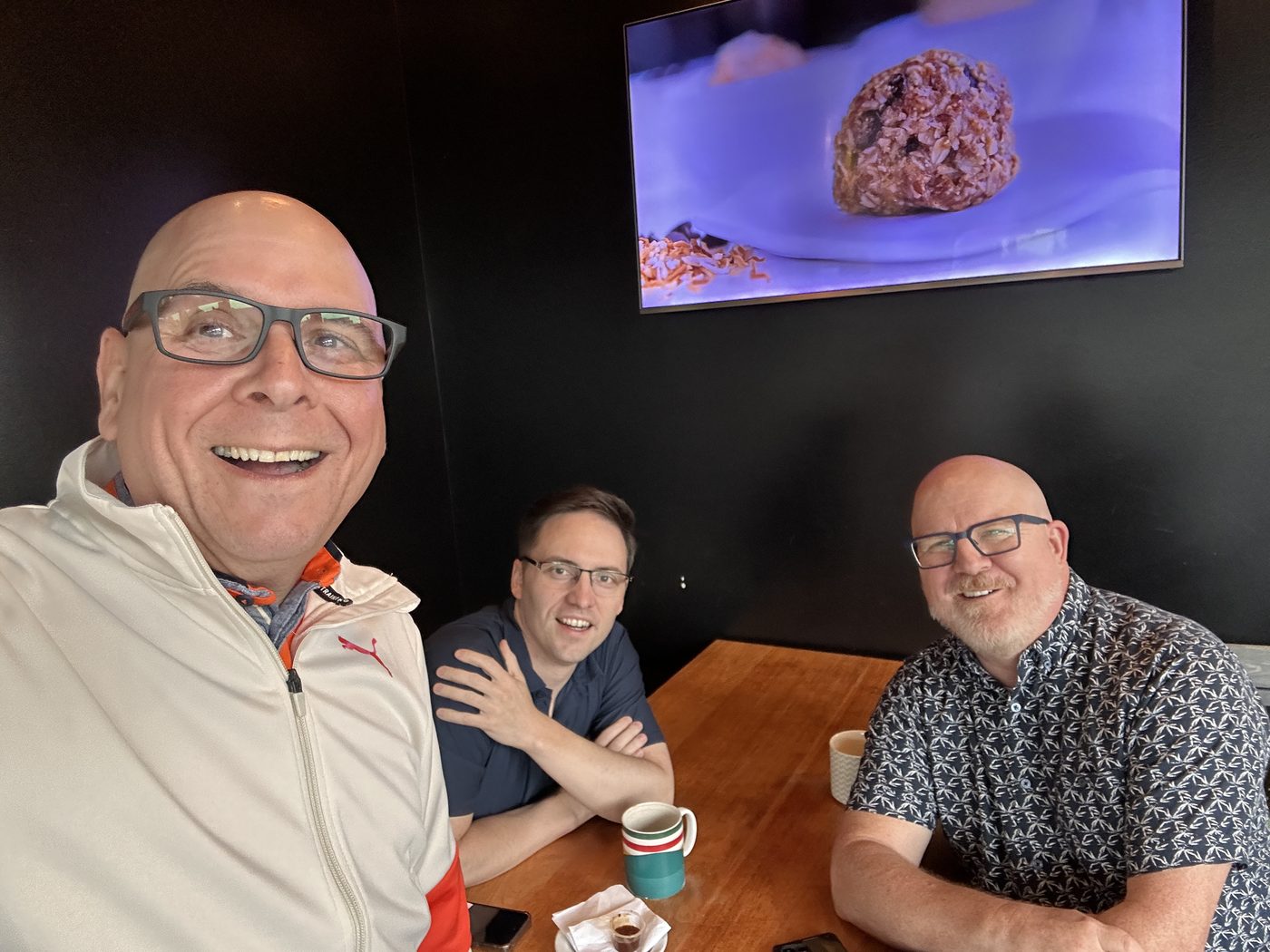 Paul Meyers and Joel Arndt & Steve Sampson at a 52 Coffees meeting